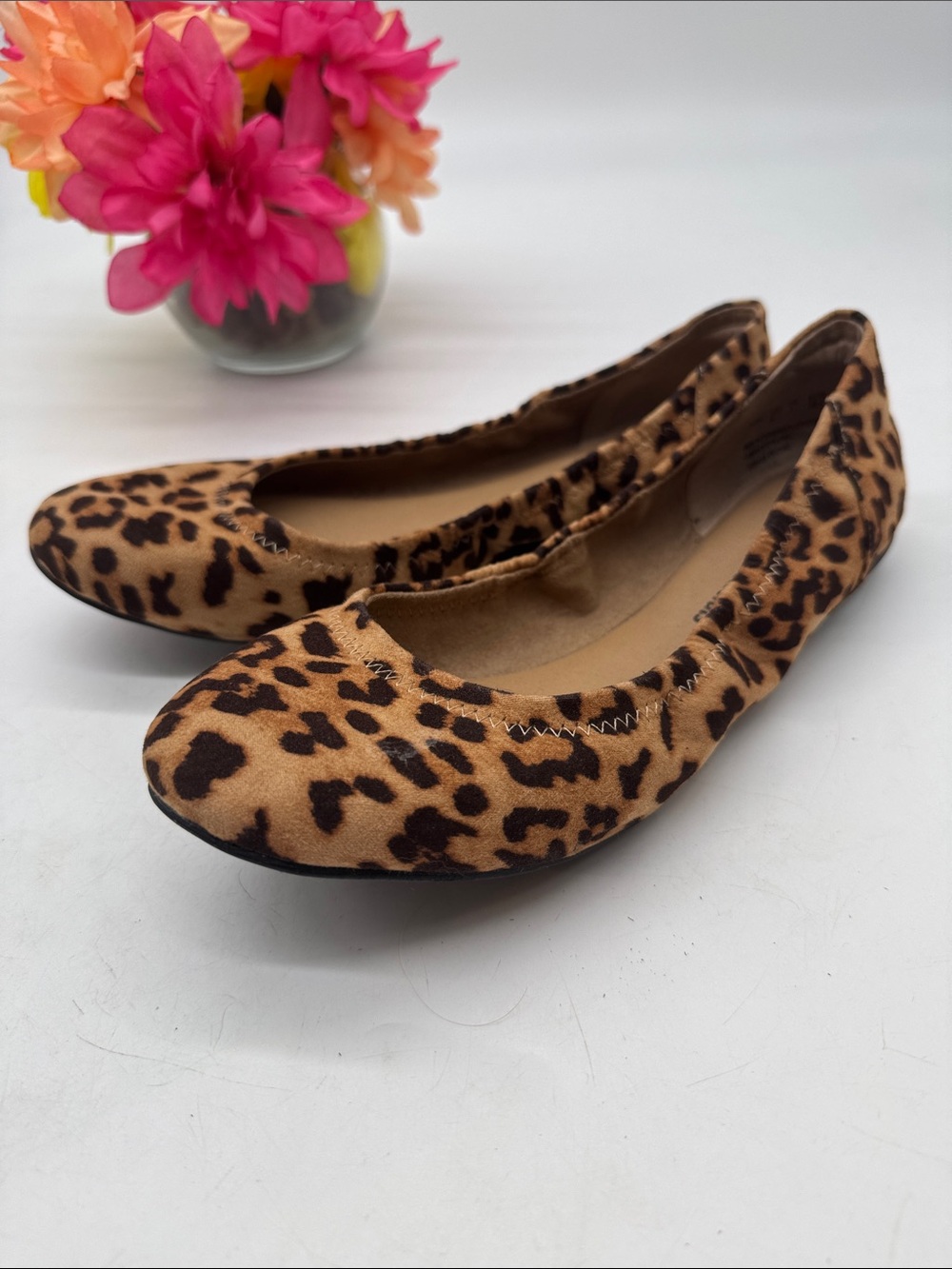 Amazon Essentials Leopard Print Ballet Flats - Tan & Black BFL10086 - Picture 1 of 7